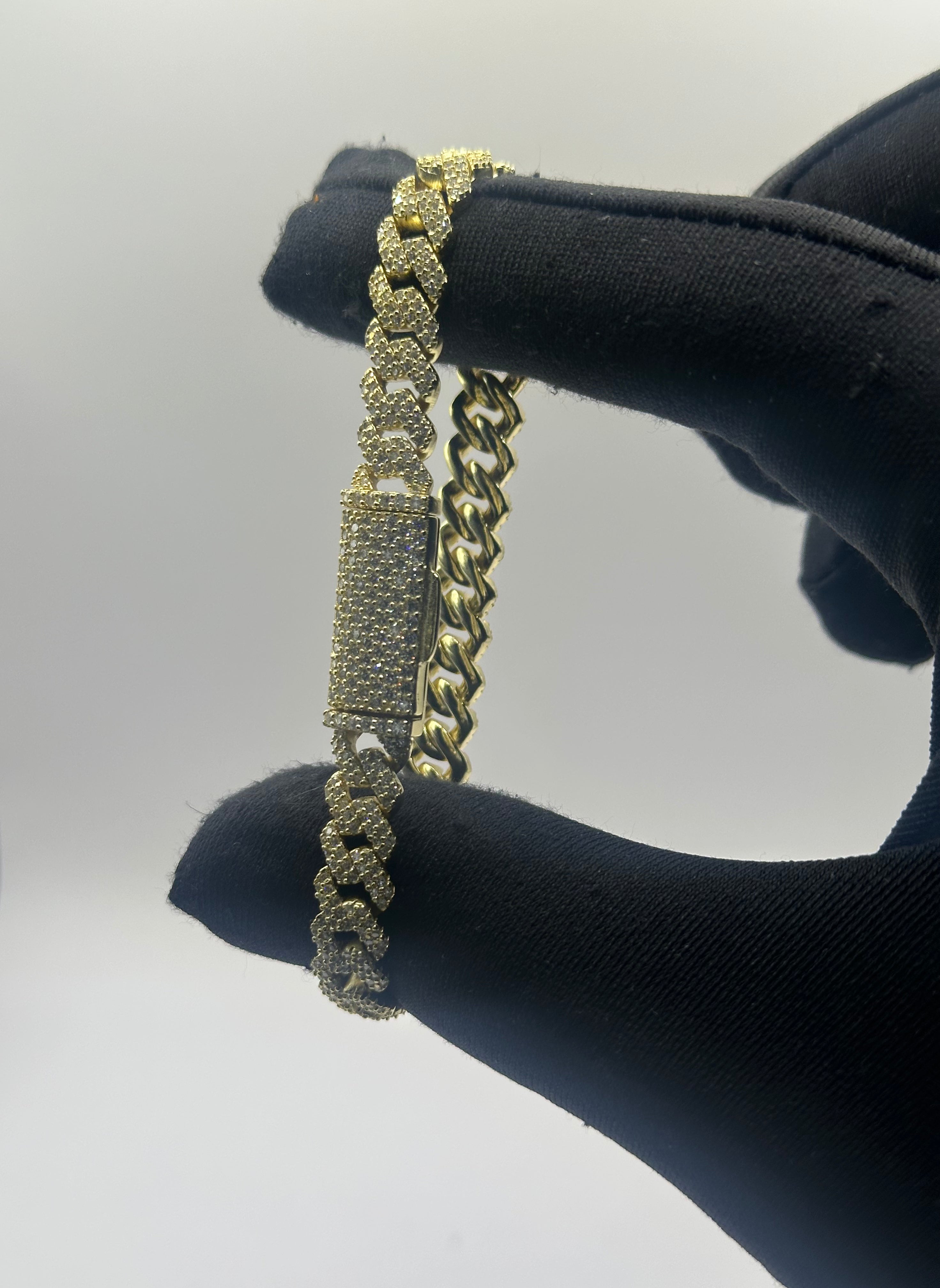 Pulso Cuban Links Bañado En Oro 8MM